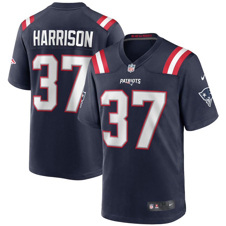 Men New England Patriots 37 Rodney Harrison Nike Navy Game Retired Player NFL Jersey